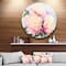 Designart - Blooming Pink Peonies' Ultra Glossy Floral Metal Circle Wall Art